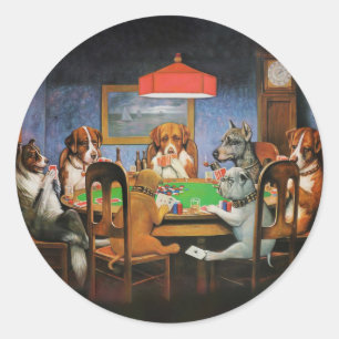 Adesivo Cães jogando pôquer por C.M. Coolidge