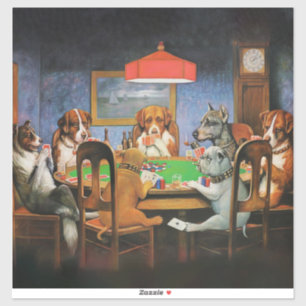 Adesivo Cães jogando pôquer por C.M. Coolidge