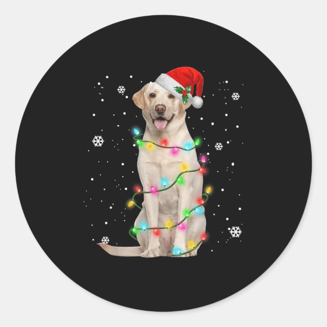 Adesivo Cães Labrador Retriever Árvore Suéter de Natal Xma (Frente)
