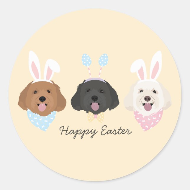Adesivo Cães Maltipoo felzs pascoa (Frente)