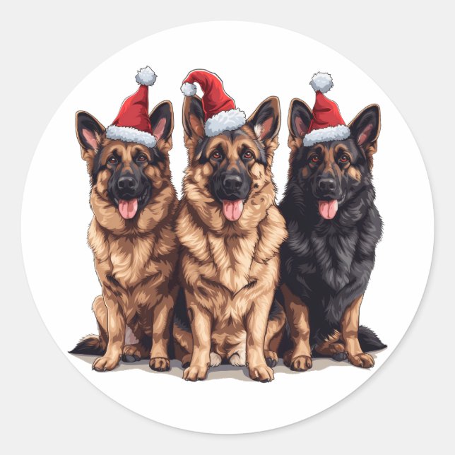 Adesivo Cães Papais noeis de Natal (Frente)