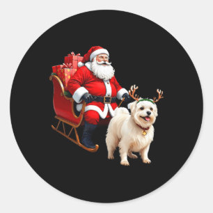 Adesivo Cães Papais noeis De Pântano Sleigh Maltês Reindet
