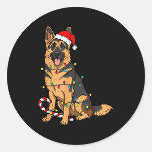Adesivo Cães Pastor Alemão Luzes de Natal Pet Cachorro 
