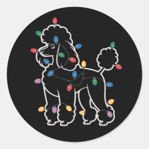 Adesivo Cães Poodle Árvore Natal Pet Animal Cão 