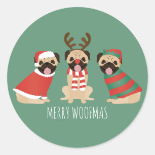 Adesivo Cães Pug felizes