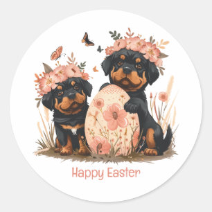 Adesivo Cães Rottweiler do felz pascoa