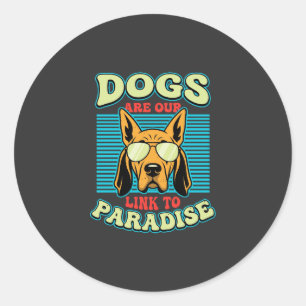 Adesivo Cães São Nossa Ligação com o Paraíso Vetor Retro