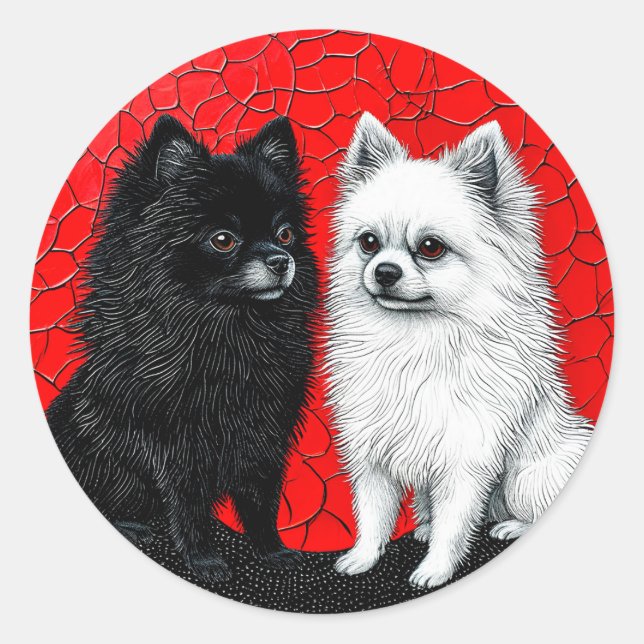 Adesivo cães spitz japoneses (Frente)