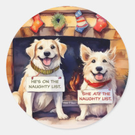 Adesivo Cães travesseiros Vinhetas de Natal