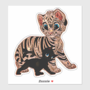 Adesivo Cãezinho e gatinho metálico fofinho
