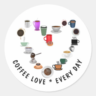Adesivo Café Amor Café Coração