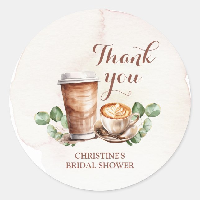 Adesivo Café Amor está Criando Obrigado Sticker (Frente)