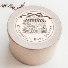 Adesivo Cafe Bebe Brown Stripes Parisian theme Baby Shower