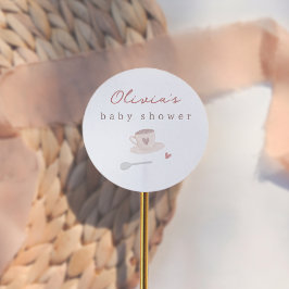 Adesivo Cafe Bebe Watercolor Baby Shower Thank You