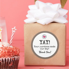 Adesivo Café Brown Retro Com Empresas Cardíacas Obrigado