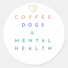 Adesivo Café, Cães e Saúde Mental - O Trio Perfeito