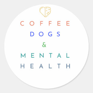 Adesivo Café, Cães e Saúde Mental - O Trio Perfeito