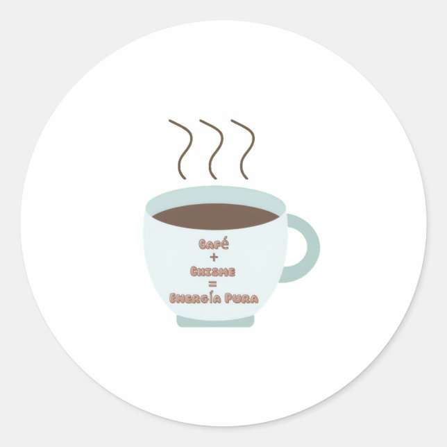 Adesivo Café + Chisme = Energía Pura 🌶 Patrimônio Hispâni (Frente)