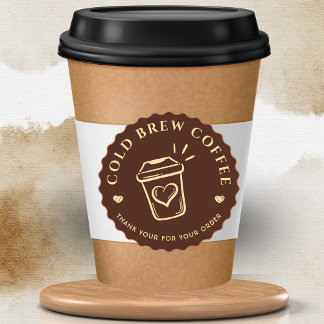Adesivo Café Cold brew marrom Marcação Personalizada