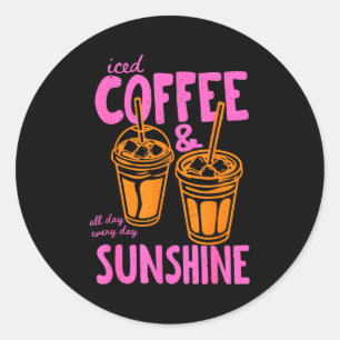 Adesivo café com gelo e dia de sol todos os dias verão