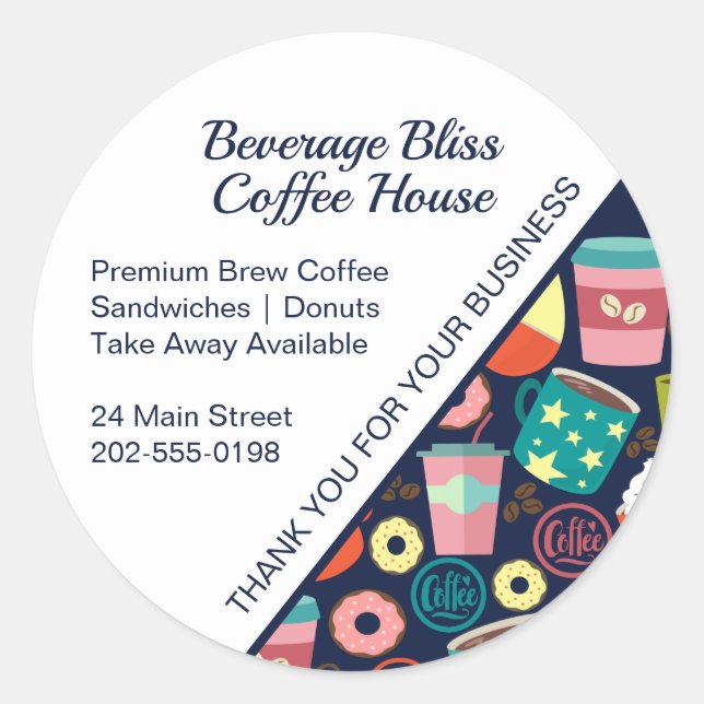 Adesivo Café Compre Café Obrigado Negócios (Frente)