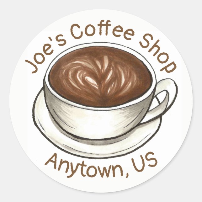 Adesivo Café Compro Latino da Taça Cappucino (Frente)