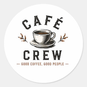 Adesivo ☕ Café Crew Logotipo de Cafeteria Vintage ☕