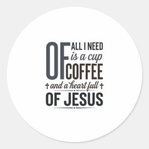 Adesivo Café Cristão Citação de Jesus Camisa Vintage Desig
