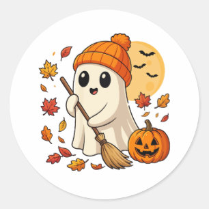 Adesivo Café de Fantasma de Halloween Abóbora Temporada As