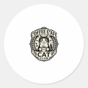 Adesivo Café de Gato Engraçado Gráfico - Clube de Gato de 