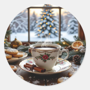 Adesivo Café de Natal e Bolachas Cena de inverno