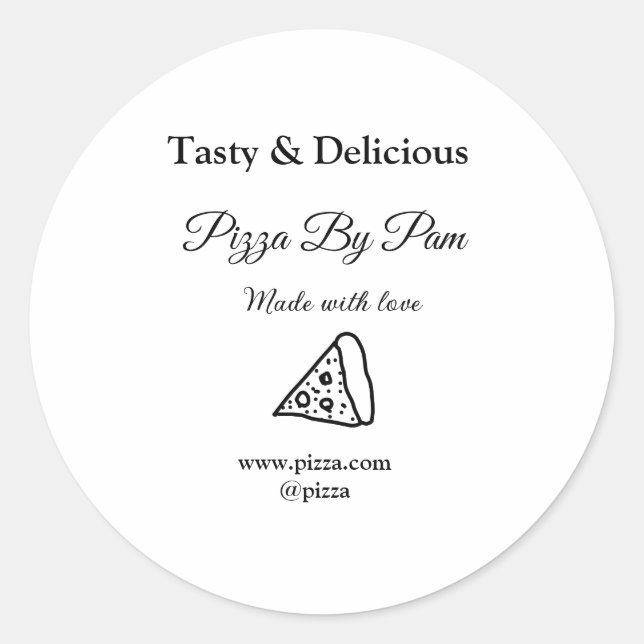 Adesivo Café de pizza desagradável feito com amor adicione (Frente)