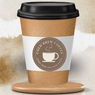 Adesivo Café de preparo marrom Marca Personalizada
