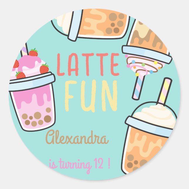 Adesivo Café divertido latino chá bobba (Frente)