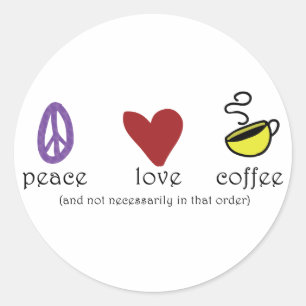 Adesivo Café do amor da paz