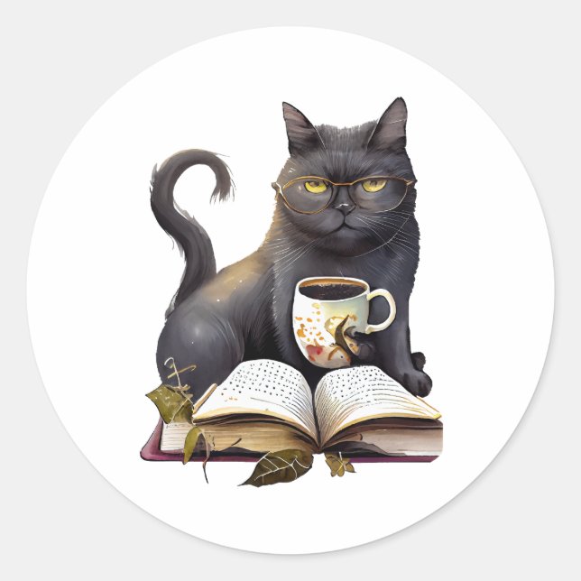 Adesivo café e livro de leitura (Frente)