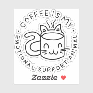 Adesivo Café É Meu Animal De Apoio Emocional