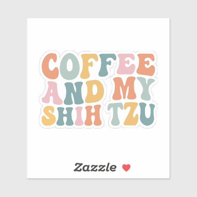 Adesivo Café e meu Tzu (Folha)