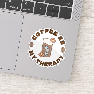 Adesivo Café é Minha Terapia Retro