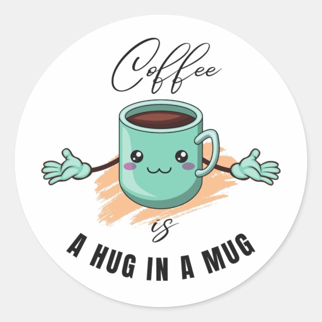 Adesivo café é um abraço em uma citação de caneca para ama (Frente)