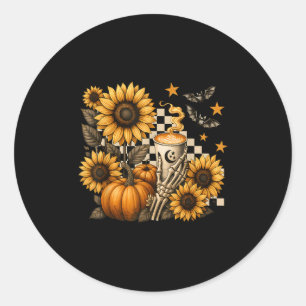 Adesivo Café Esqueleto de Halloween, Girassóis Abóbora Sok