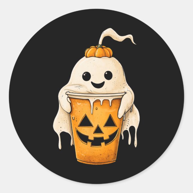 Adesivo Café Físico Fantasma Do Halloween Com Spook Divert (Frente)