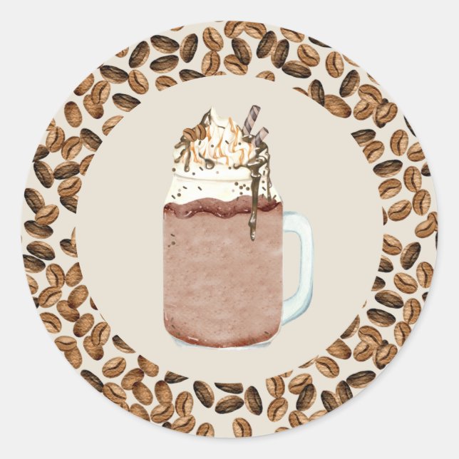 Adesivo Café Frio Café Frio Café Feijão Mason Jar Classe (Frente)