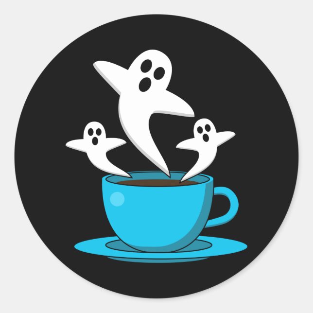 Adesivo Café fumante fantasma (Frente)