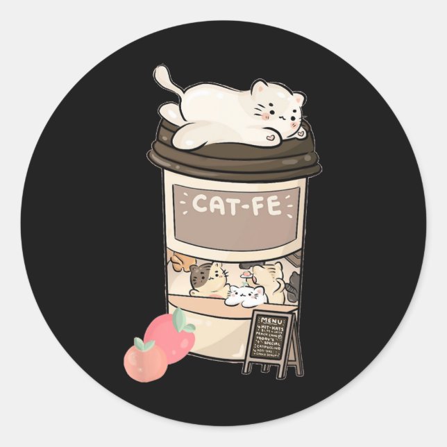 Adesivo Café Gato Bonito (Frente)