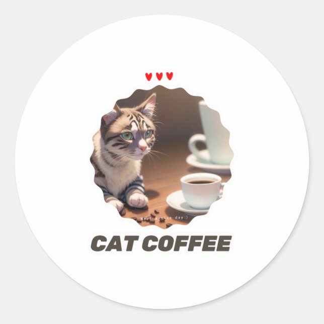 Adesivo Café Gato - Sobrecarga 5 (Frente)