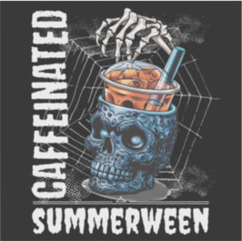 Adesivo Café Gelado Caveira Cafeinado Summerween Gótico