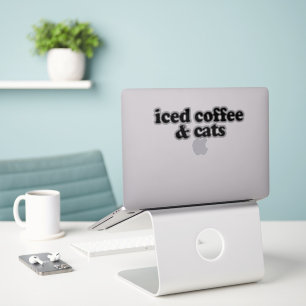 Adesivo café gelado e gatos