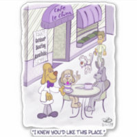 Cafe Le Chien Custom-Cut Stickers