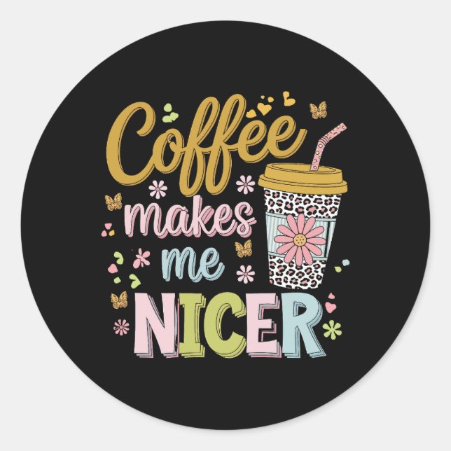 Adesivo Café Lover Cafeinado Cafeinado Café Leopardo Me Fa (Frente)